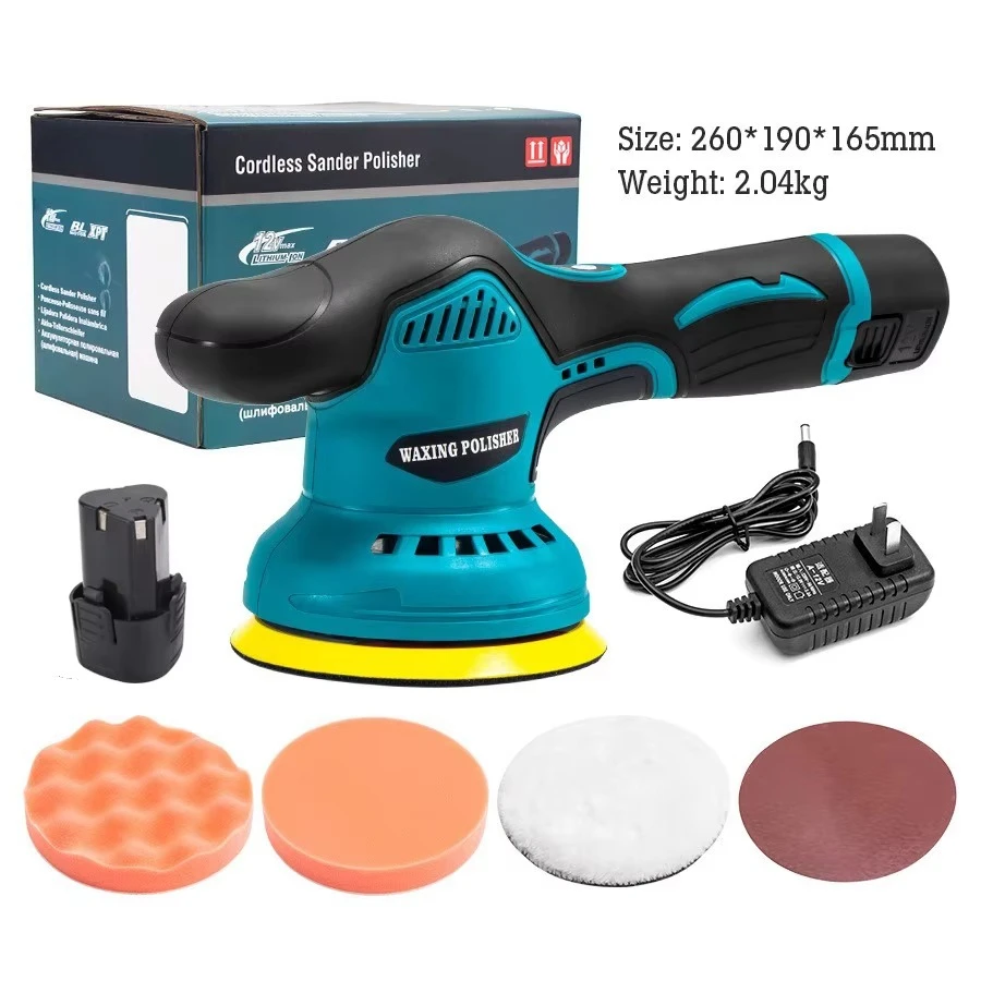 Cordless Car Polisher Buffer Electric Polishing Machine Rechargeable Lithium Battery Car Waxing Sanding Tool