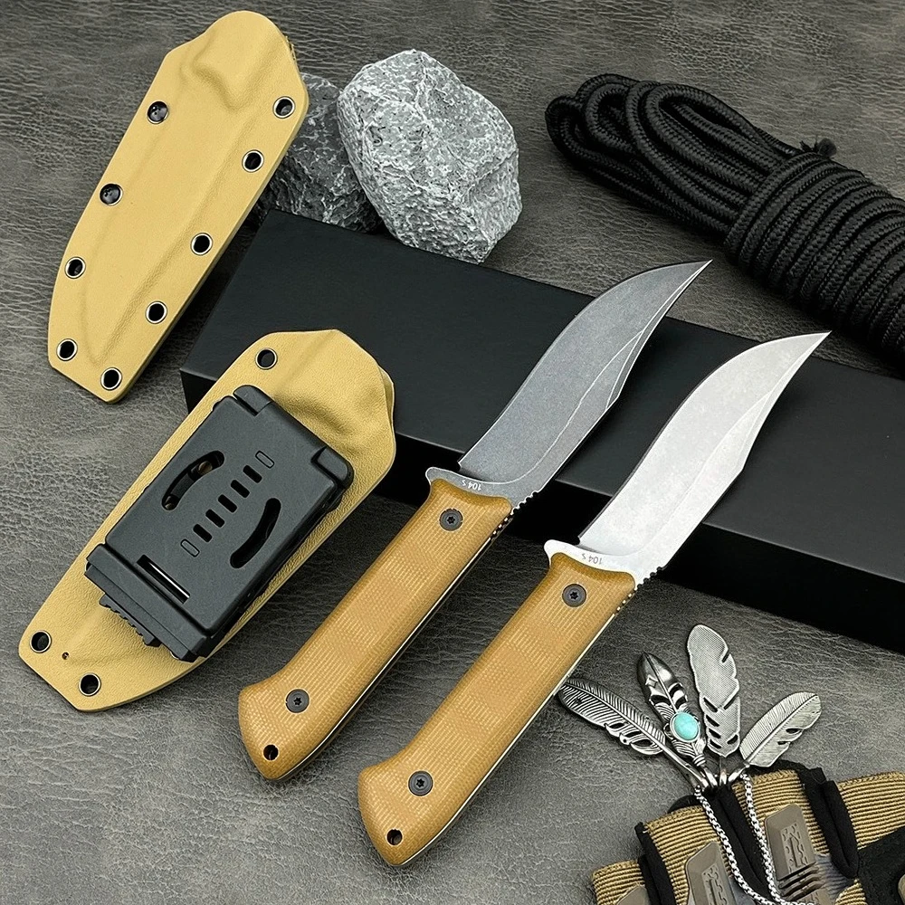 104 Model Straight Knife High Hardness Fixed Blade Knives Multifunctional EDC Tools Camping Adventure Hiking Fishing Wilderness