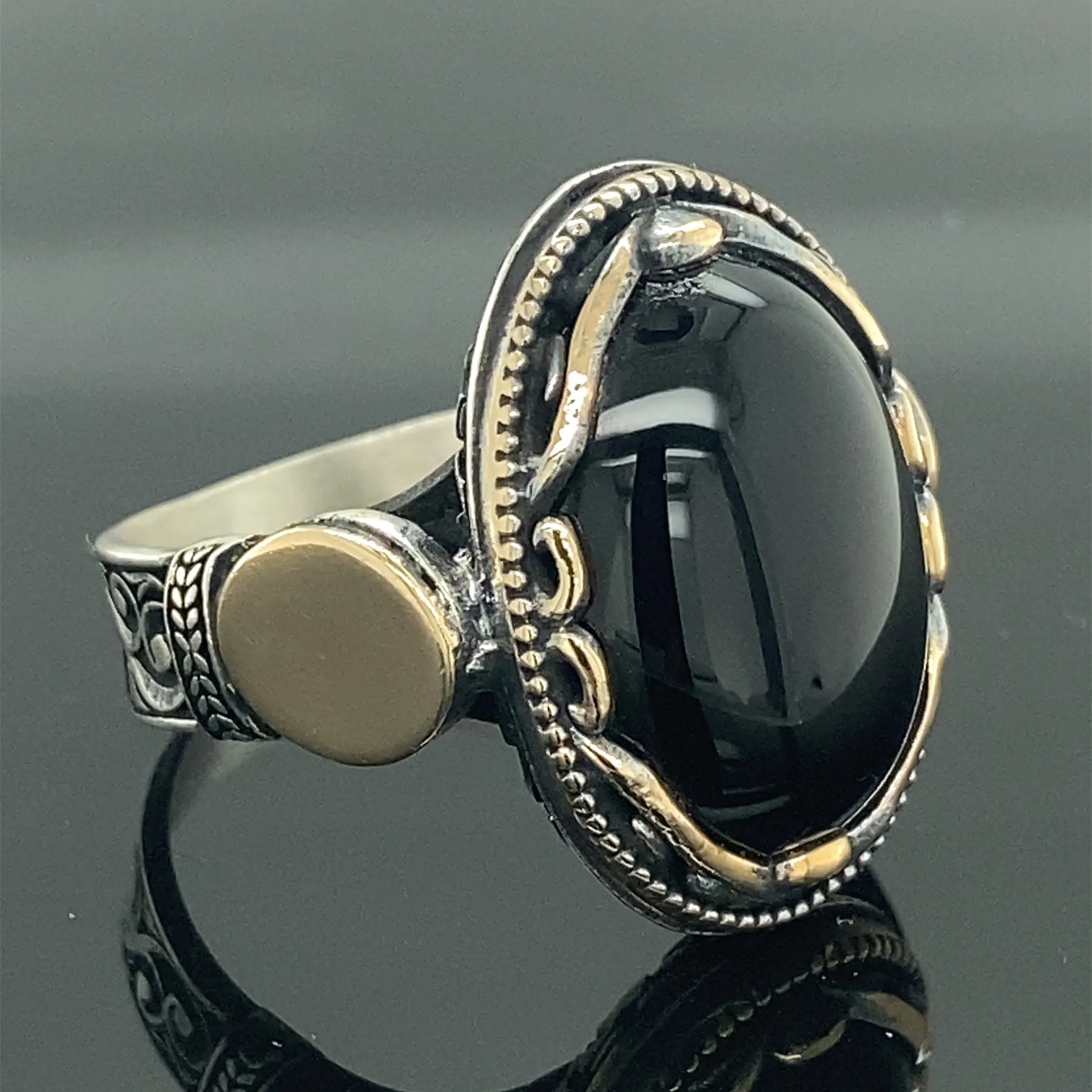 

Silver Black Onyx Stone Ring , Man Handmade Ring , Black Onyx Ring , Handmade Silver Ring , 925k Sterling Silver Ring