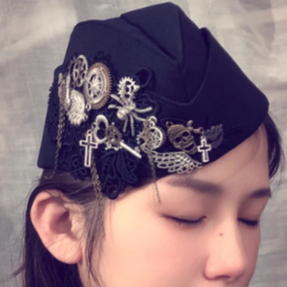 

Captain Hat For Women Steampunk Lolita Style Cosplay Costume Masquerades Pillbox Hats Fors Halloween Party