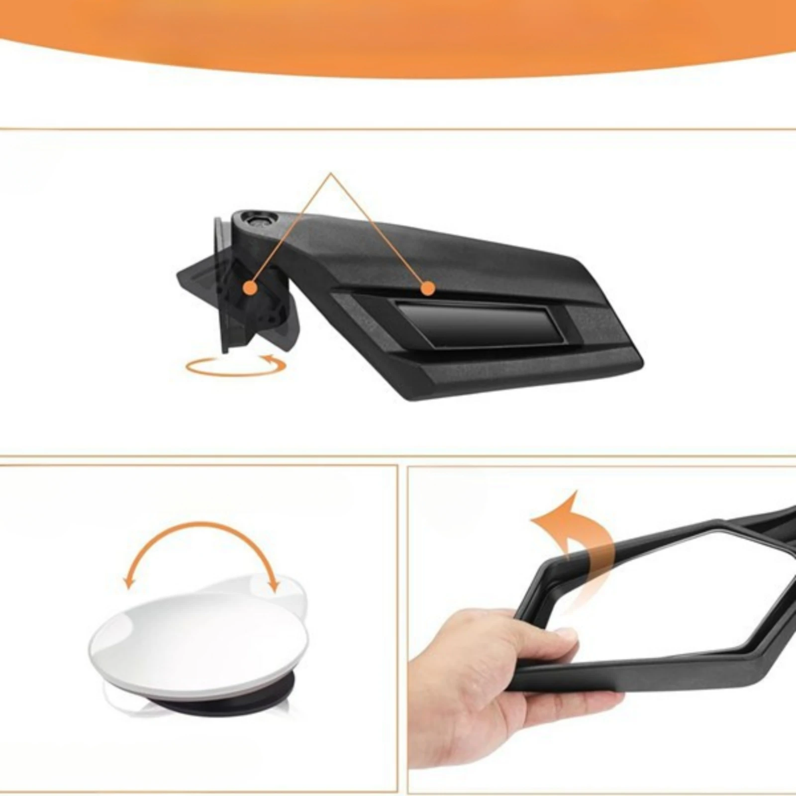 2 Pieces UTV Rearview Mirrors Rugged UTV Mirror Side Mirrors with Adjustable Brackets Impact-Resistant for Trail Riding