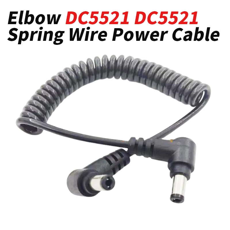 

Elbow DC5521 DC5521 Spring Wire Power Cable Stretchable Copper DC 5.5x2.5 Male to Female Extension Cord DC 2.5x2.1 spring Line