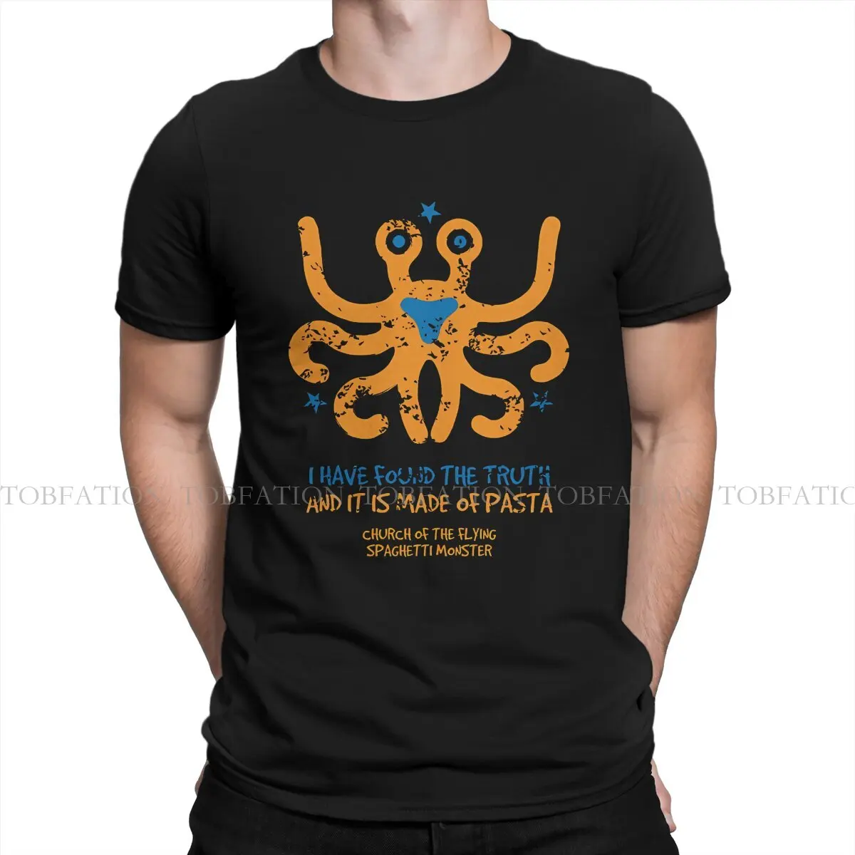 Flying Spaghetti Monster Men's TShirt Retro RAMEN Fashion T Shirt 100% Cotton Graphic Streetwear New Trend