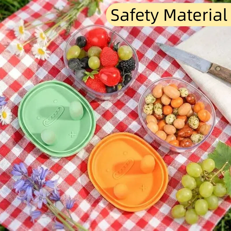 2pcs Portable Finger Grip Snack Storage Box Set No-Dirty Hands Salad Box For Travel Outdoor Kitchen Storage Organization