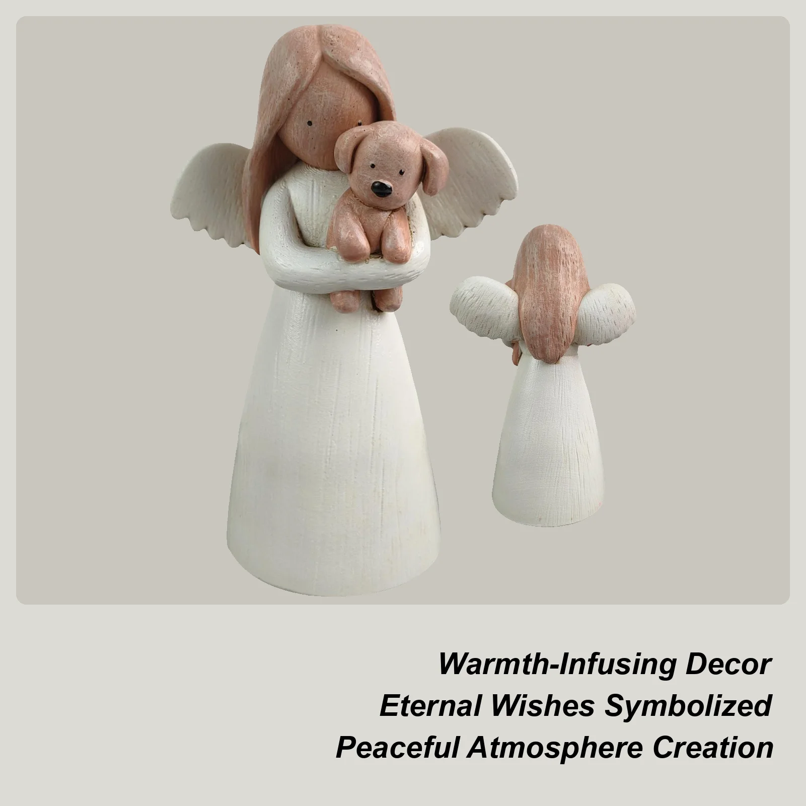Angel Holding Puppy Ornament Resin Holding A Dog Figurine Statue Friendship Angel Decor For Pets Lover Living Room Bedroom