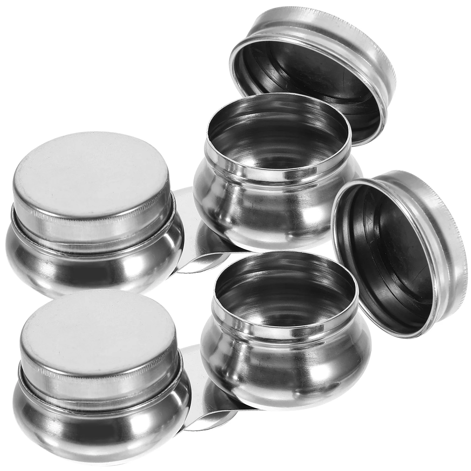 

2pcs Stainless Steel Palette Cups for Oil Painting with Lid Portable Mixing Container for Artists Canvas Supplies