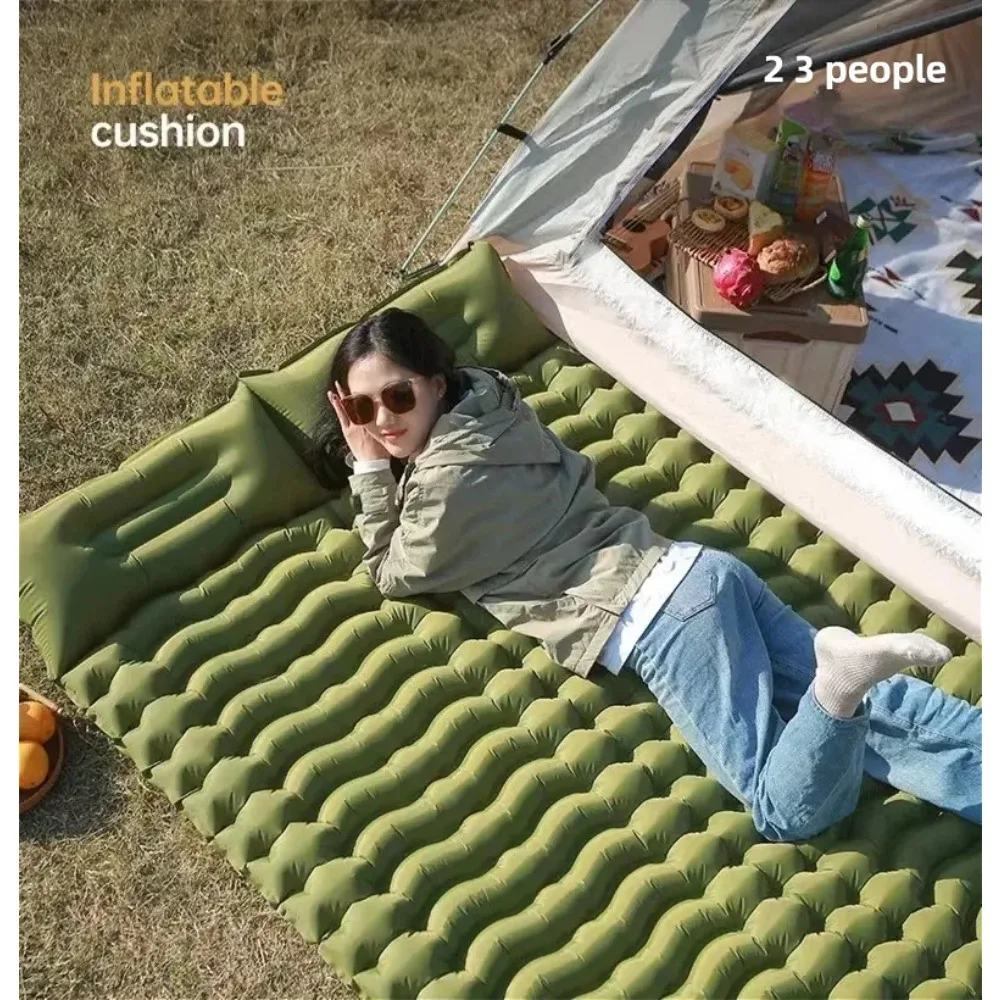 2 m tragbares, faltbares, aufblasbares Luftkissen, verbreitert und verdickt für Picknick-Camping im Freien – Outdoor-Zubehör