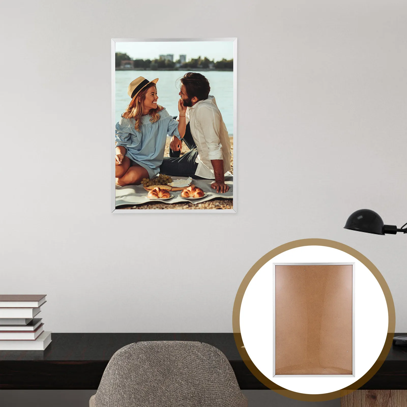 Aluminum Photo Frame Rounded Corners Office Home Certificate Poster Frame Table Decoration Picture Frames