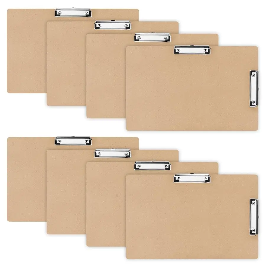 

Набор из 8 деревянных планшетов-клипбордов 11x17 с низкопрофильным зажимом, коричневые, двойные, для горизонтального рисования, из твердого картона