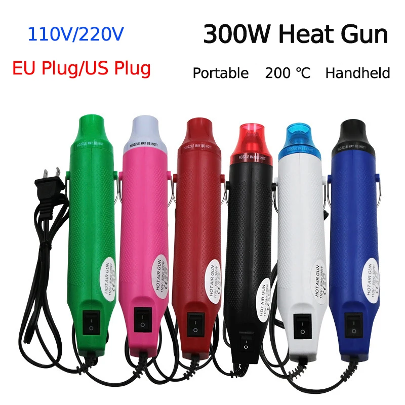 300W Heat Gun Hot Air Electrical Power Mini Gun Blower Handheld with Heat Shrink Butt for DIY Soldering Craft Embossing Wrapping