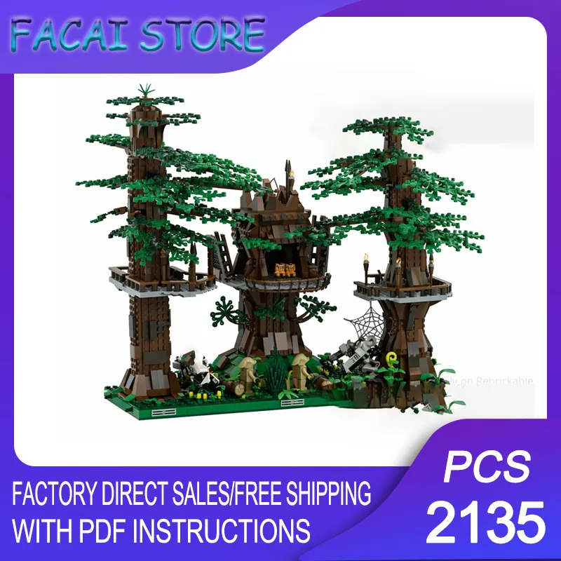 

Star Movie Model Moc Building Bricks Modular Ewok Village Modular Model Technology Blocks Christmas DIY Toy Construction Gifts
