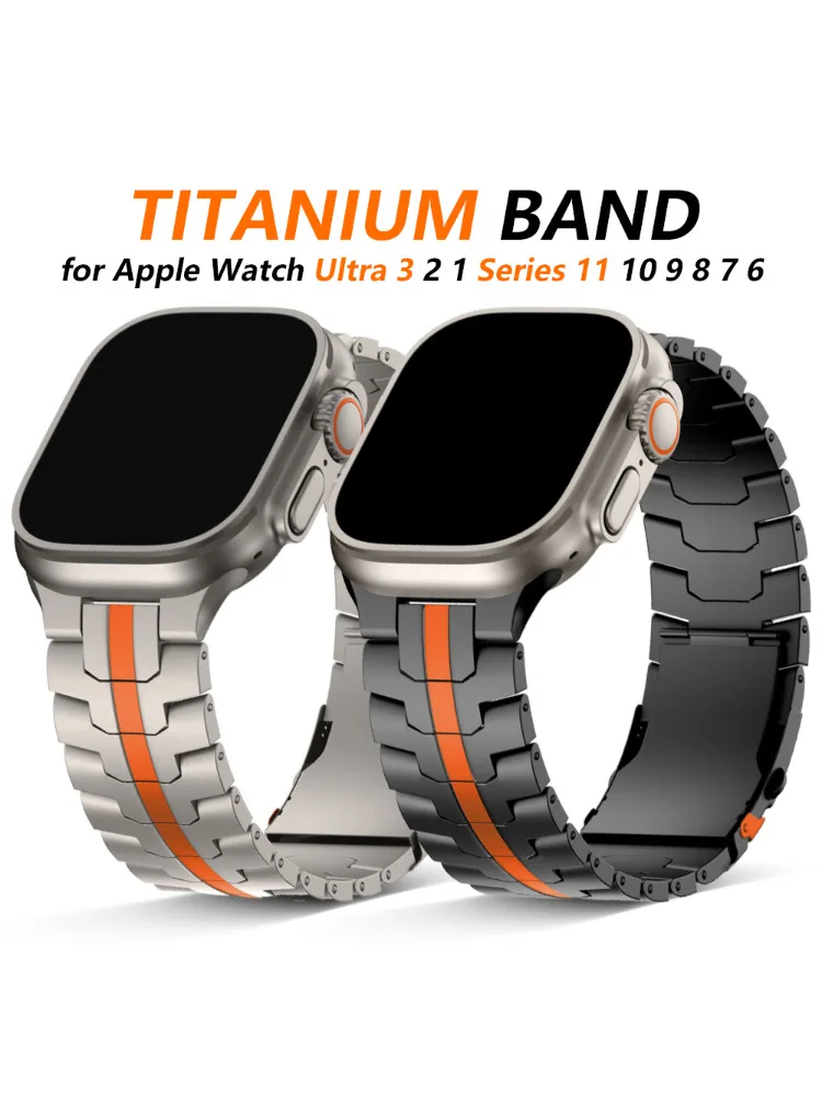 Titanium band voor Apple Watch Ultra 3 2 1 49 mm serie 10 11 46 mm armband man metalen band voor Iwatch 9 8 7 6 5 4 SE3 44 mm 45 mm - afbeelding 2