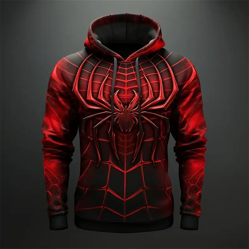 New Men's Graphic Spiders Spider web Fashion3D Printed Hoodie Sports Jacket Outdoor Hoodie Printed Spring and Autumn Clothing