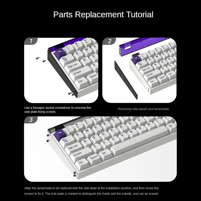 Imagem -05 - Mechanical Keyboard Lamp Shade Gaming Esports Dedicado Luz Decorativa pc Kit de Acessórios Teclado Personalizado Melgeek-made68