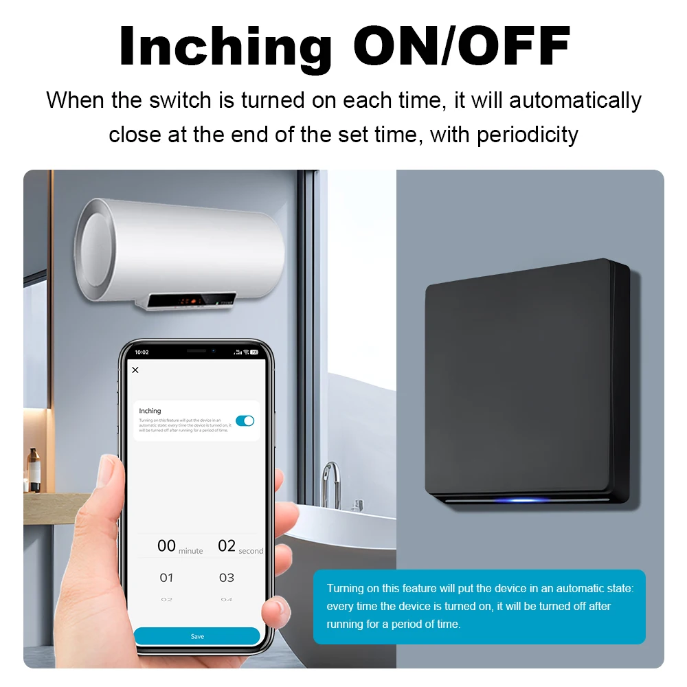 MANHOT Smart Wifi EU Water Heater Boiler Switch 40A 8800W Air Conditioner Switch App Voice Control Smart Life Alexa Google Home view 6