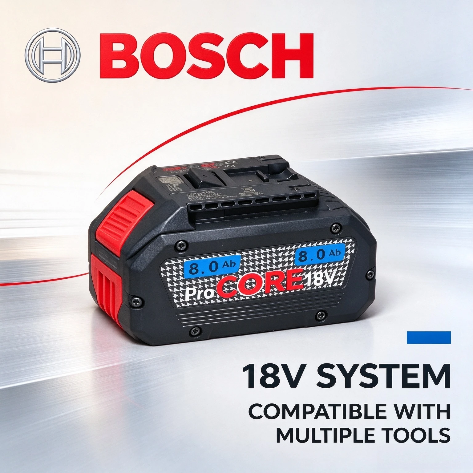 Bosch 8.0Ah 18V Lithium Battery for Power Tools, Li-ion 21700 Cells, Dustproof Design, Replacement Model GBA18V80 BAT618 BAT609