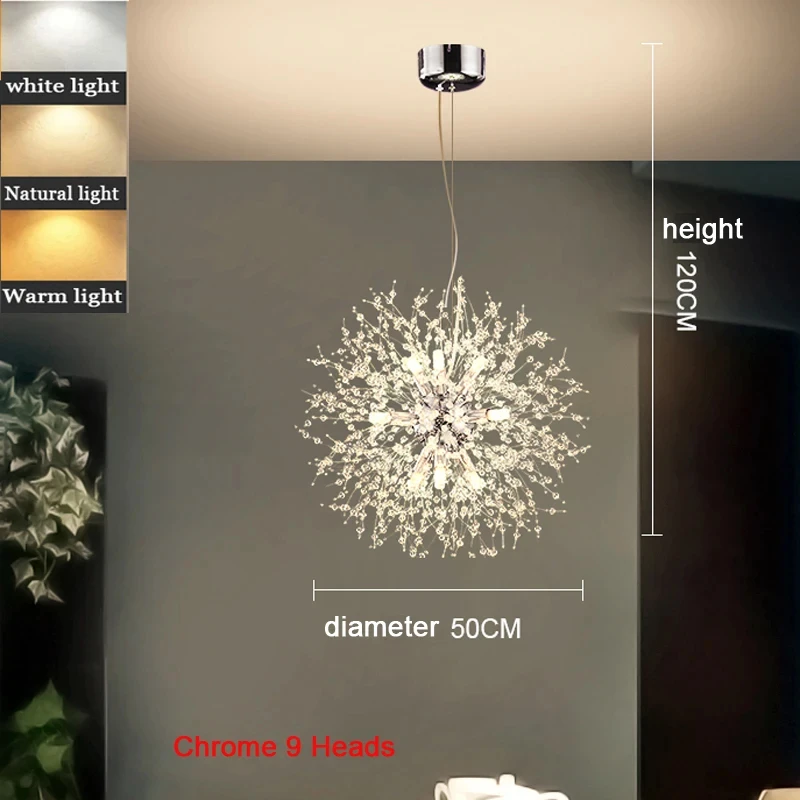 Moderne en luxe gouden paardenbloem woonkamer eetkamer slaapkamer kroonluchter ster vuurbal vuurvlieg verlichtingsarmatuur G9