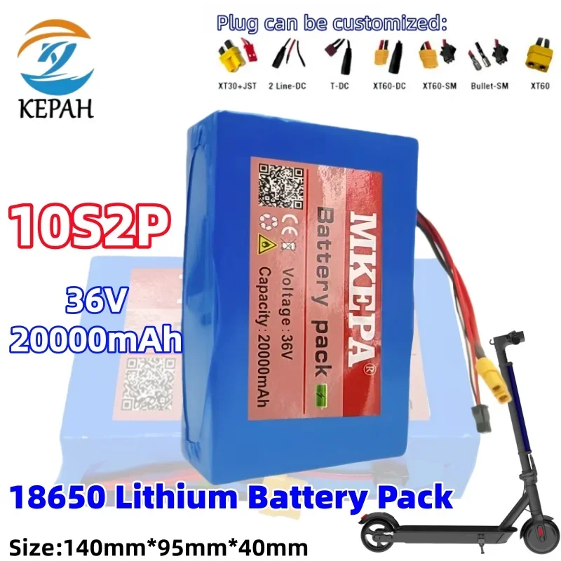 

36V 20Ah Ultra Thin Lithium Battery Pack｜10S2P 18650 800W with BMS for 42V Cooter Vehicle