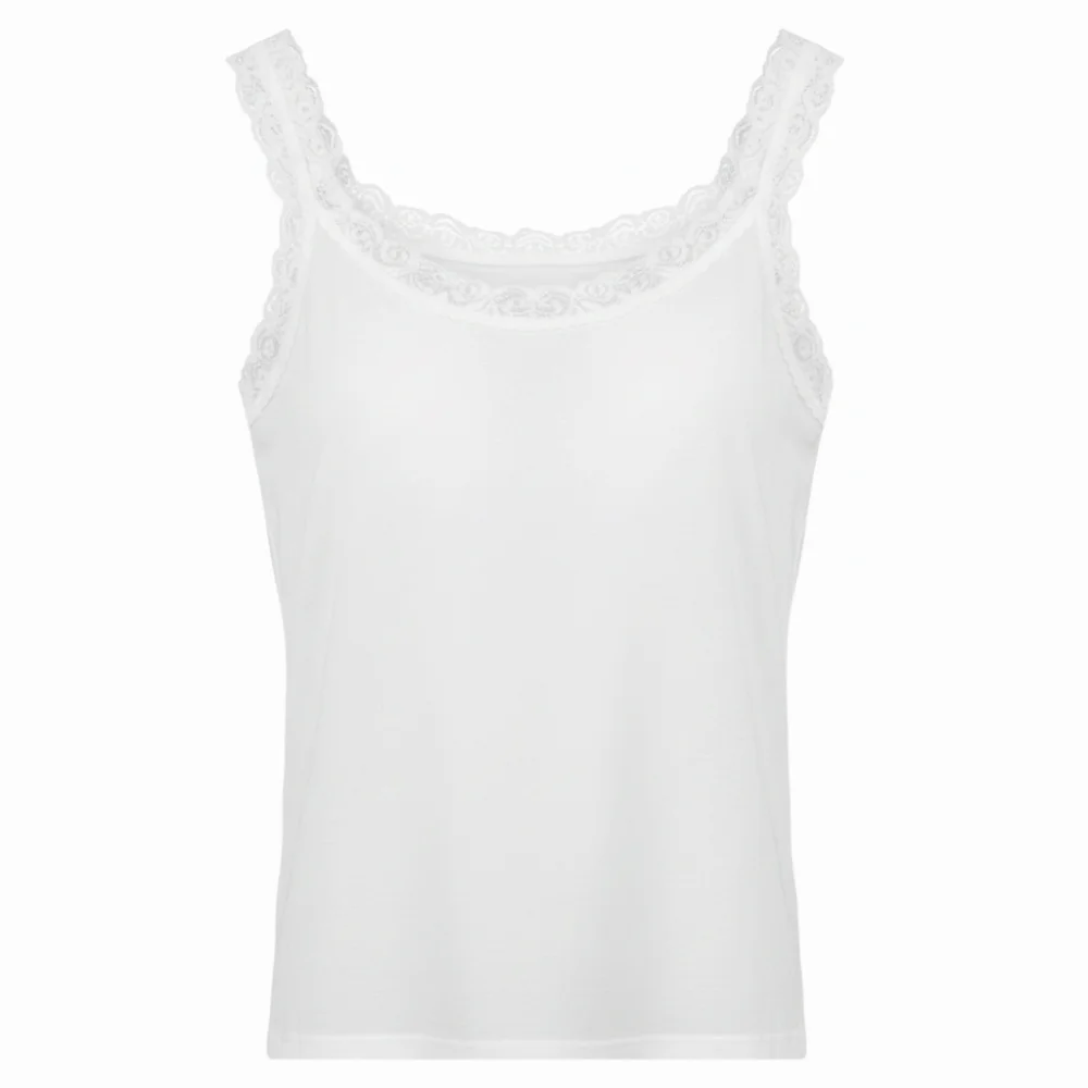 Casual U Neck Summer Tank Tops Sleeveless With Lace Cami Top Shirt Underwear Slim Suspender Vest for Women