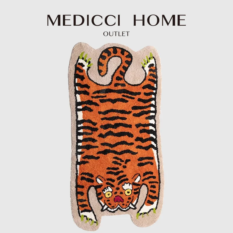 

Medicci домашний восточный тибетский коврик с тигром, супер мягкий тафтинговый ковер ручной работы, нерегулярный ковер, коврик для студии, гостиной, спальни