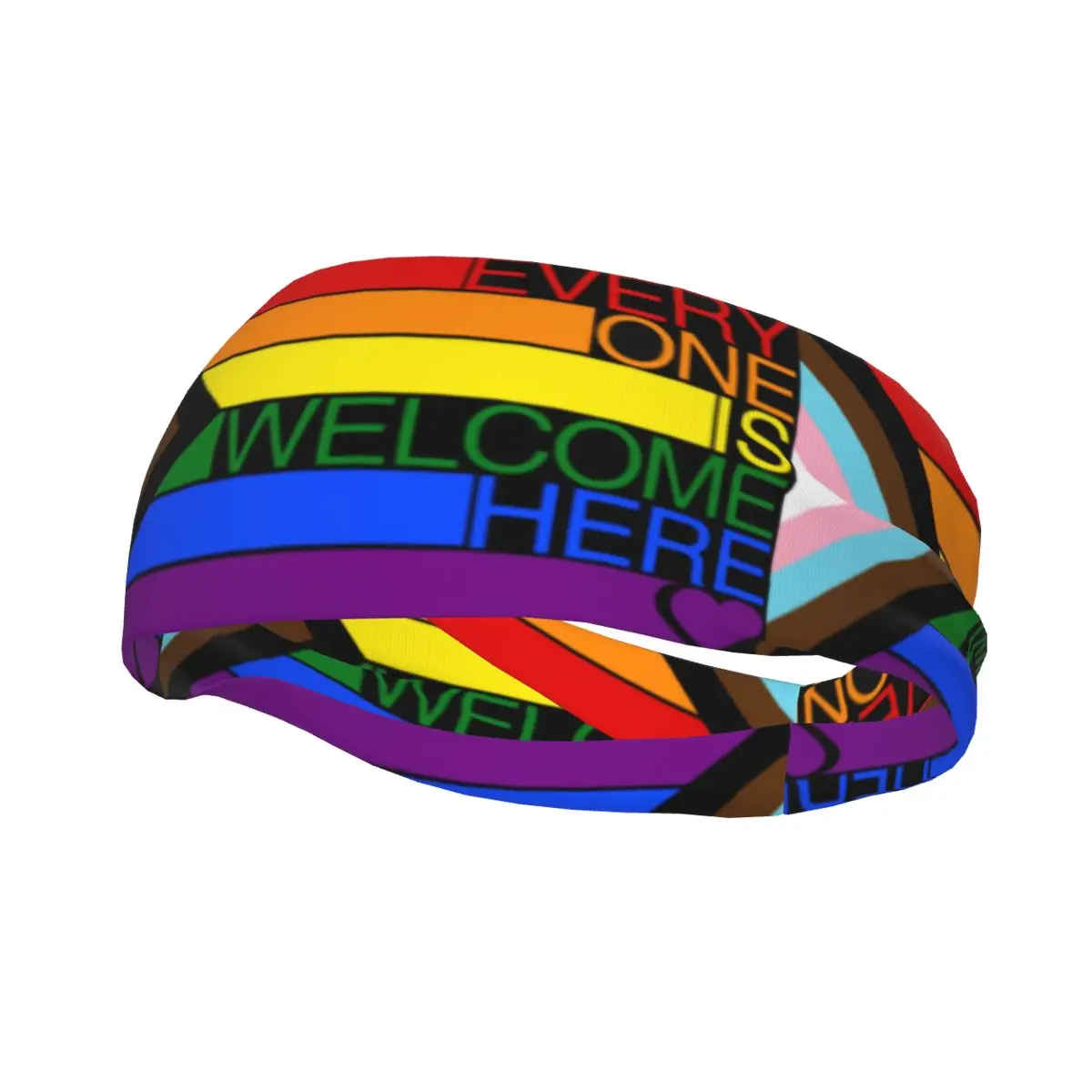 Custom Pride Flag Rainbow Sport Headbands for Women Men Stretchy Moisture Wicking Gym Sweatband