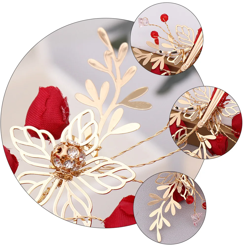 

Elegant Chinese Style Flower Hair Clip Wedding Accessories Bright Colors Women Girls Bridesmaids Hairstyles Hairpins Bridal