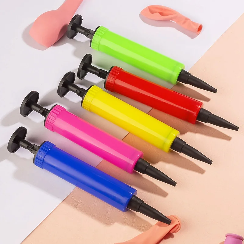 1 قطعة لون عشوائي المحمولة منفاخ صغير البلاستيك اليد دفع بالون نافخة مضخة هواء صغيرة بالون الملحقات #4