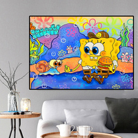 Cartoon Sponge Snail Paintings Printed Canvas DIY Cross Stitch Kits 11CT Cotton Thread Needlework Embroidery Set Home Decoration