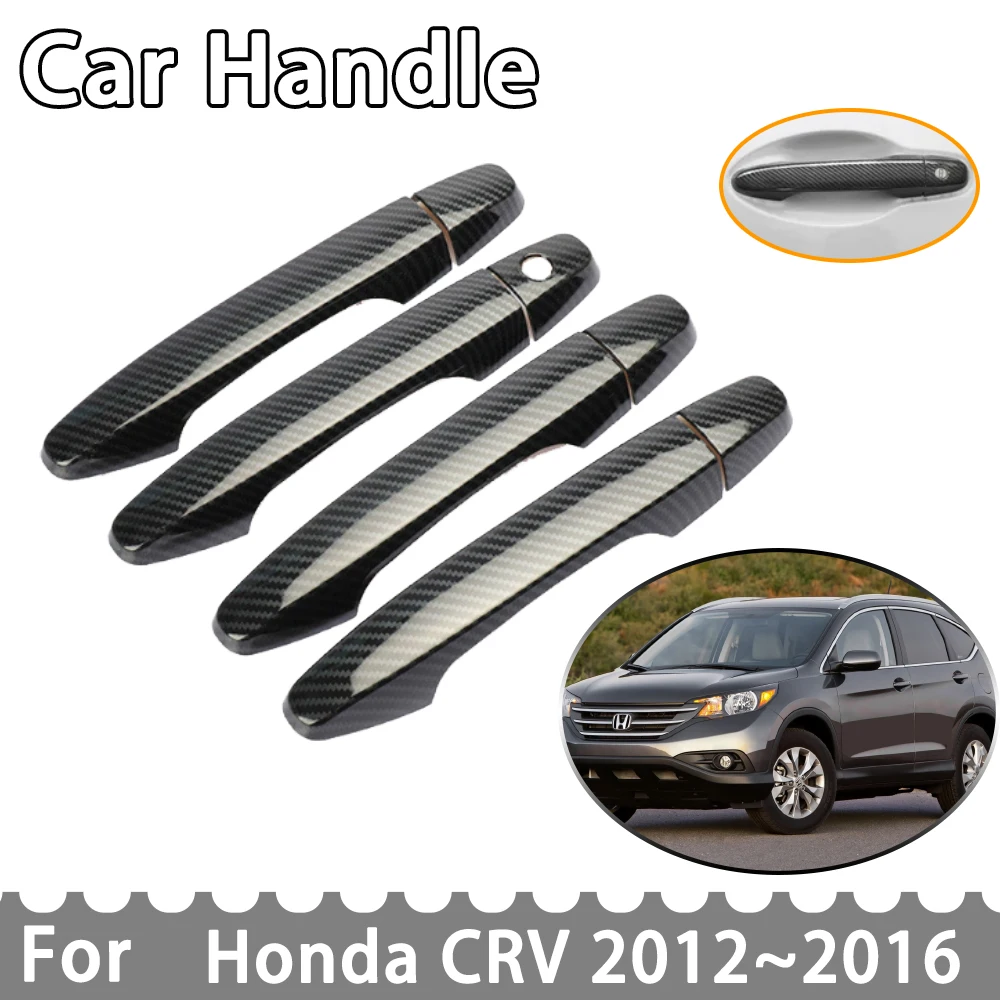 

Для Honda CRV CR-V CR V 4 MK4 2012 2013 2014 2015 2016, крышка дверной ручки из углеродного волокна, аксессуары для украшения интерьера автомобиля, наклейка