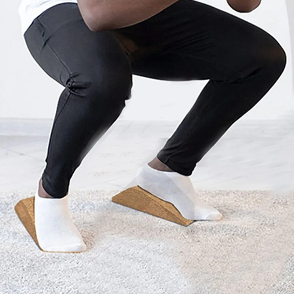 

Yoga Calf Stretcher Fitness Inclined Ramp Cork Material Anti-Slip Stretch Board Indoor Exercise Squat