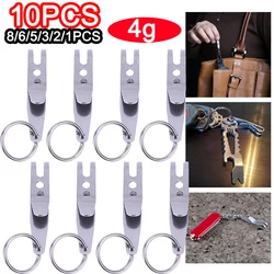 1-10PCS EDC Bag Gear Pocket Suspension Clip Mini Pocket Suspension Clip Hanger Stainless Steel with Key Chain Outdoor Equipment