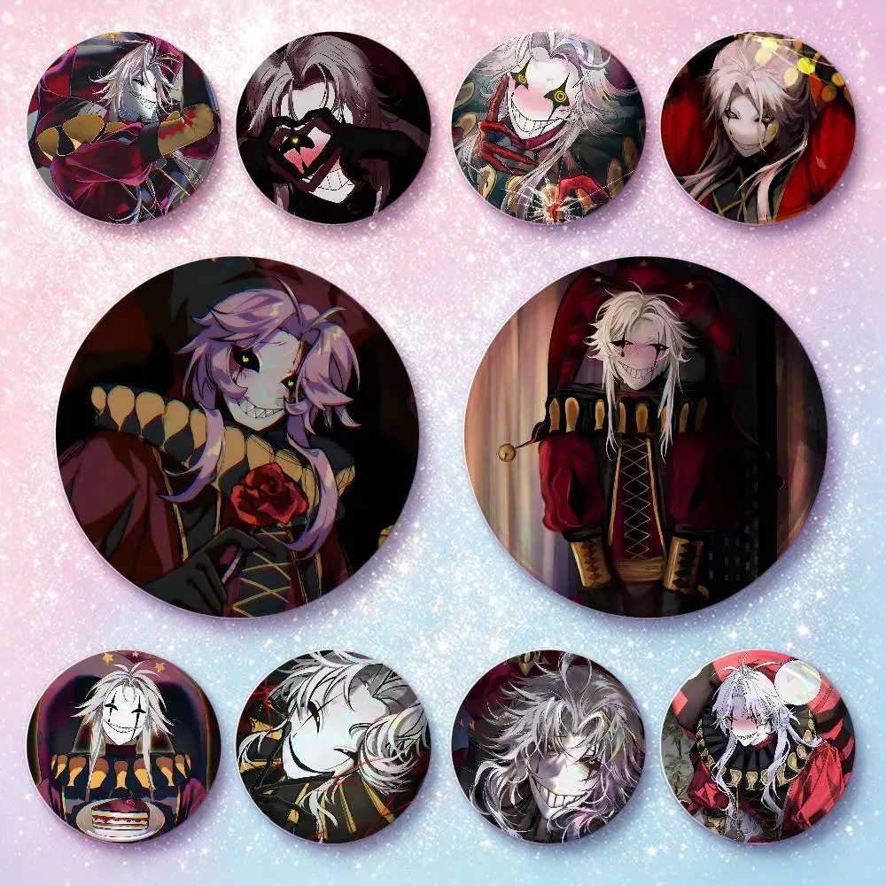Anime The F-Freak C-Circus Pierrot Badges Round Cosplay Pin Bag Decor Fans Collect Friends Gifts Brooch Souvenir