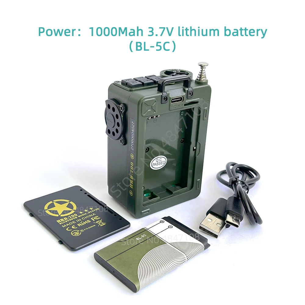 راديو جيب صغير محمول ، FM ، AM ، MW ، SW ، WB ، شريط كامل ، مشغل موسيقى ، دعم بلوتوث ، MP3 ، Spectrumlight ، TF-بطاقة البطارية