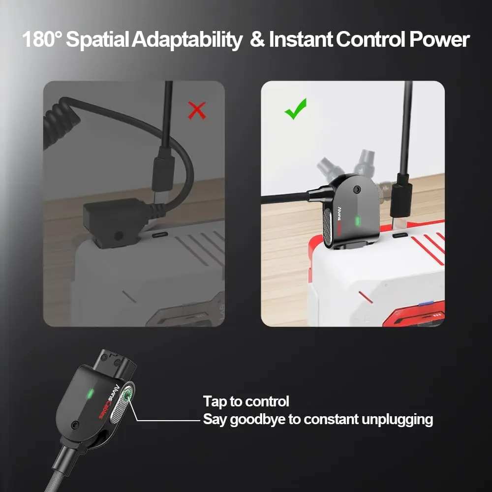 Alvin's Cables Smart D-tap Splitter Cable, Soft Braided Dtap Male to 4 Port Dtap Female Power Cable for ARRI RED Teradek