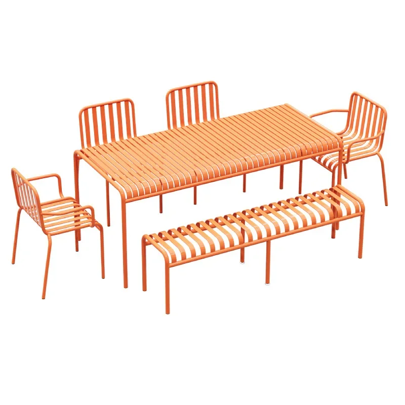 Industrial style outdoor courtyard tables and chairs milk tea shop cafe creative leisure area balcony arrangement small