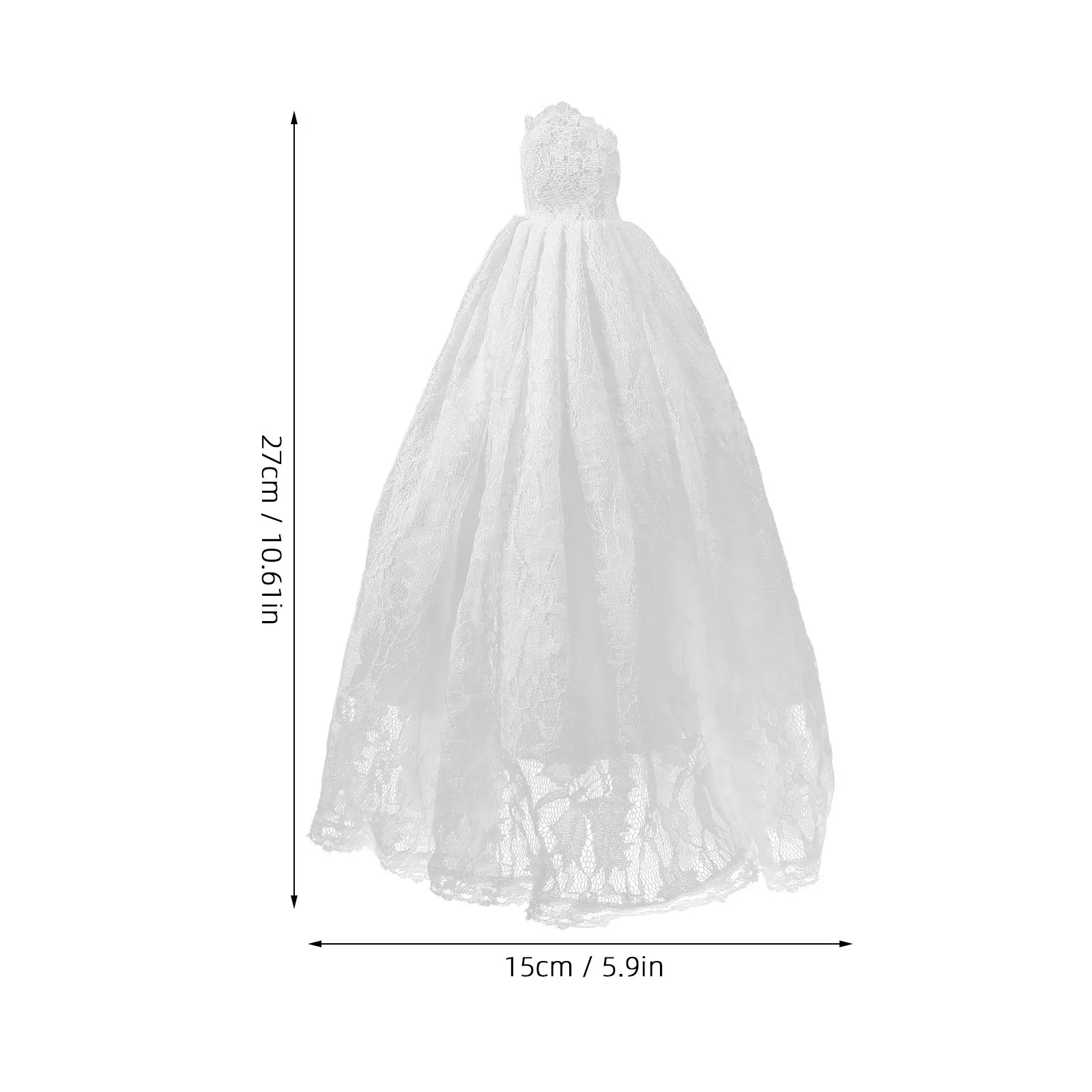 1Set Wedding Dress Veil Replacement Costume Decorative Clothes Reusable Compact Outfit for Girls Pretend Play Creativity