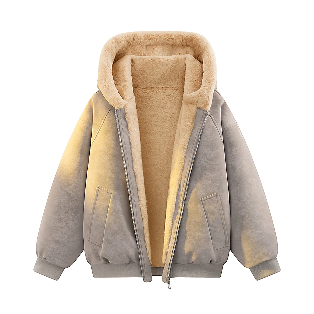 الشتاء الرجال عارضة معطف مقنع دافئ في الهواء الطلق سميكة يندبروف وسادة مبطنة أزياء الرجال ارتداء بلون فضفاض السترات #4