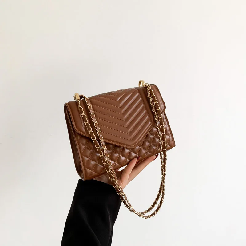 

Faionable сумка через плечо с цепочкой, женская маленькая квадратная сумка на одно плечо, новинка 2024, летняя сумка в Корейском стиле