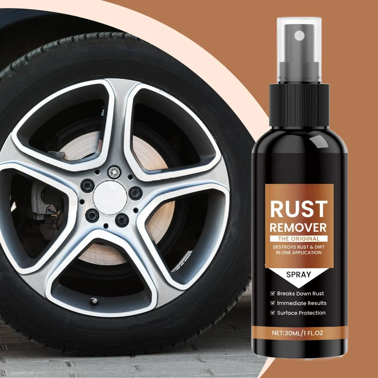 Rust Remover Spray For Metal Heavy Duty Rust Remover Effective Concentrated 30ml/1 Fl.oz Fast-Acting Long-Lasting Cleaner