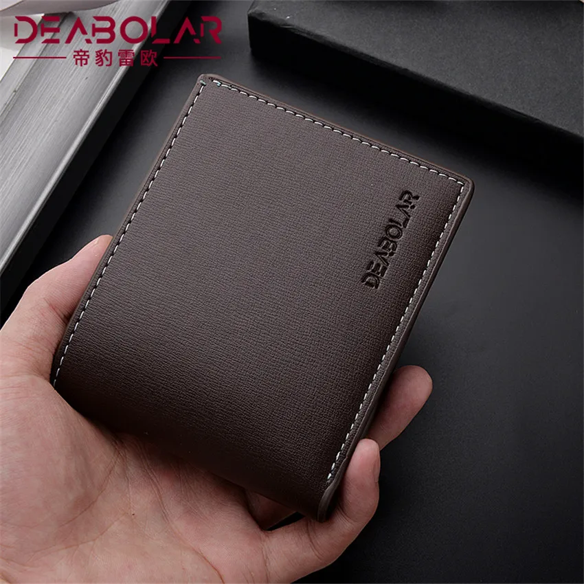 Pu Leather Men Short Wallet Thin Style Folding Young Men Credit Card Holder Wallets Hot Sale