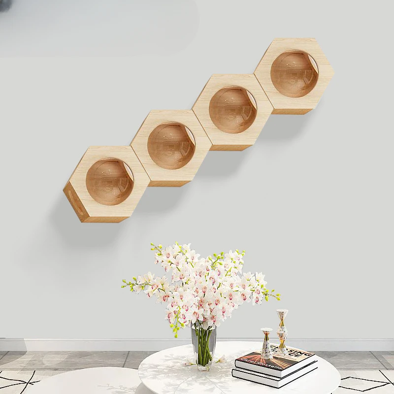 Home Wall Mounted Cat Climbing Frame Solid Wood Hanging Cat Nest Combination Pet Frame Climbing Wall Capsule Animal Products