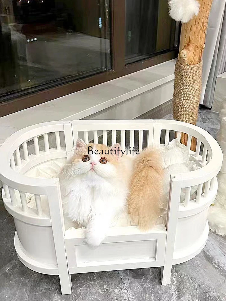 

Princess Bed Removable and Washable Four Seasons Universal Wooden Cat and Dog Nest Fairy Swing Large Bed