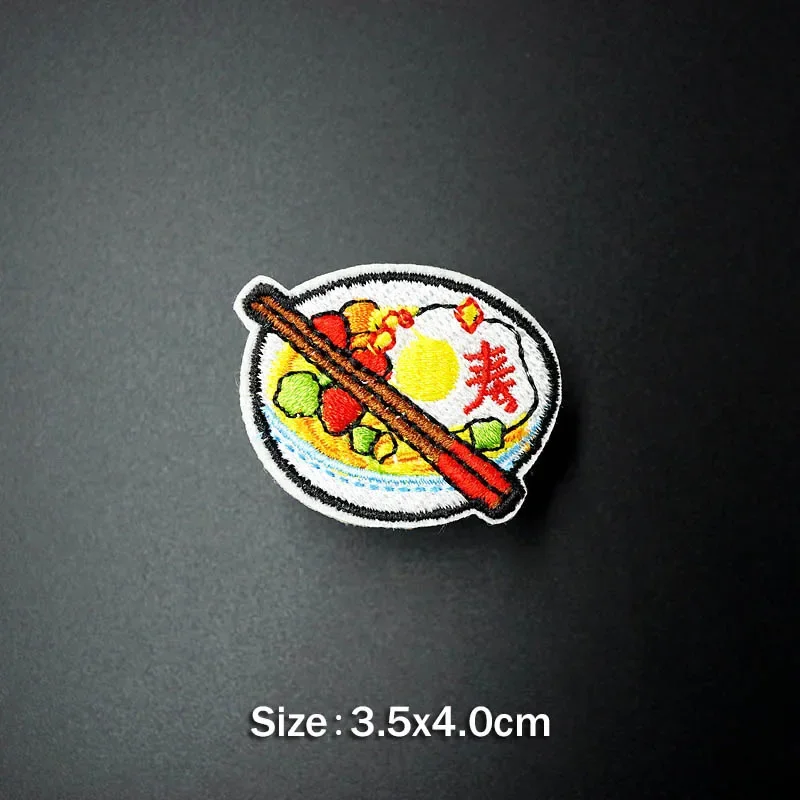 Sushi Fish Bean Wine DIY Cloth Badges Mend Decorate Iron On Patch Clothes Apparel Sewing Decoration Applique Sew On Patches