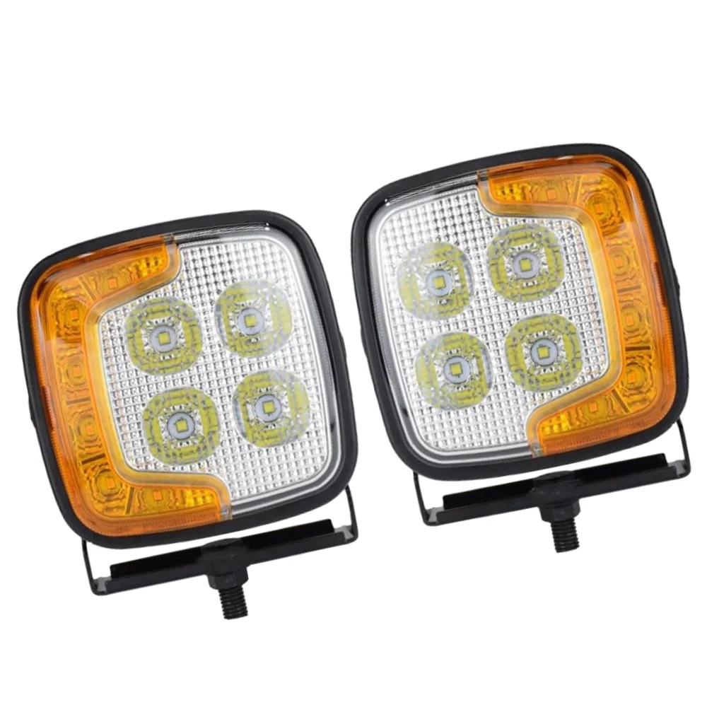 2 قطعة LED مصباح مزيج بدوره إشارة رافعة شوكية 10LED تحذير ضوء اليسار واليمين العالمي ل 12-24 فولت تيار مستمر الرافعات الشوكية حفارات #2
