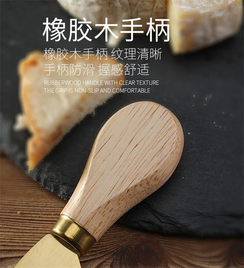6/4pcs Exquisite Cheese Knives Set Stainless Steel Fork Spreader Collection Walnut Handle Cheese Slicer with Gift Box