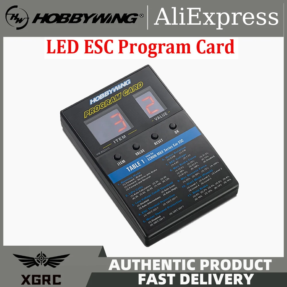 Hobbywing ESC กล่องการ์ดโปรแกรม LED สำหรับ V1แพลตตินัม/V2ฟลายฟัน V5 xerun ezrun quicrun ซีรีย์การบินไร้แปรงถ่าน ESC