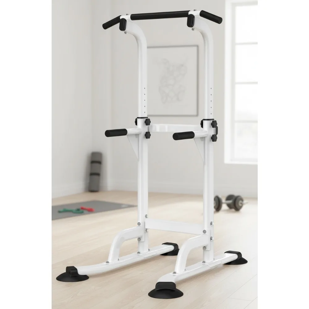 

Adjustable Power Tower Pull Up Bar Dip Station, Multi-Function Home Gym Equipment for Full Body Strength Training