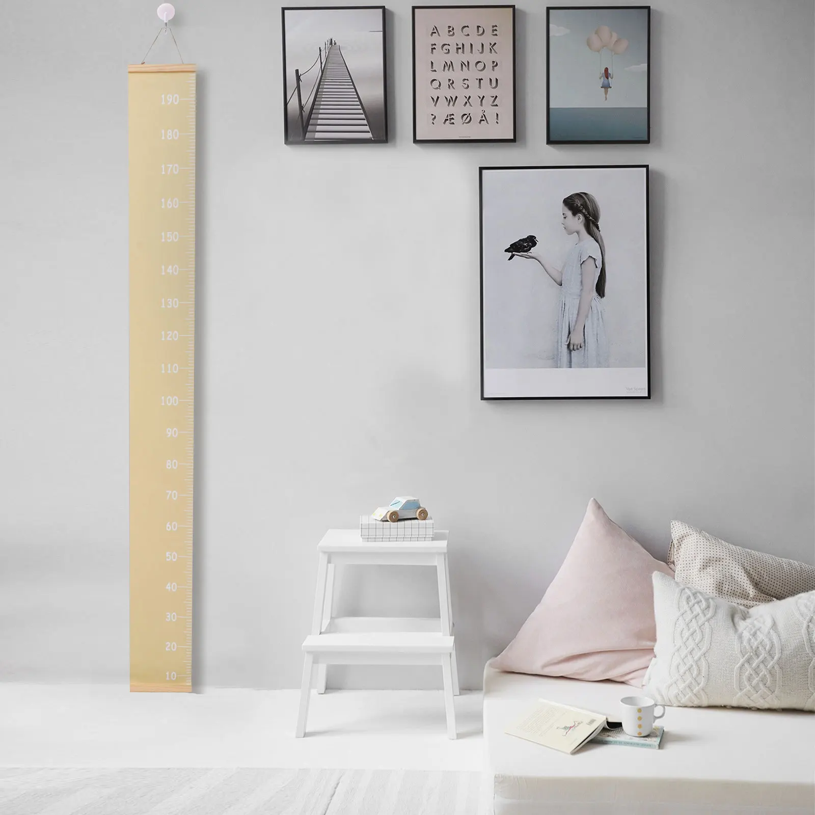 

Premium Wooden Canvas Height Chart for Kids Room Wall Decor Durable Long Time Use Modern Design Suitable Home Living Closet