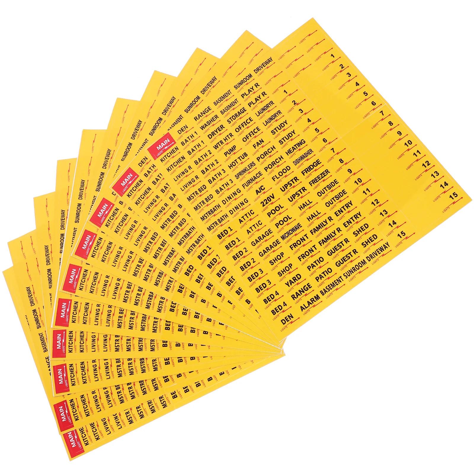 

10 Sheets Electrical Box Label Labels Circuit Breaker Sticker Panel Supplies Paper Stickers