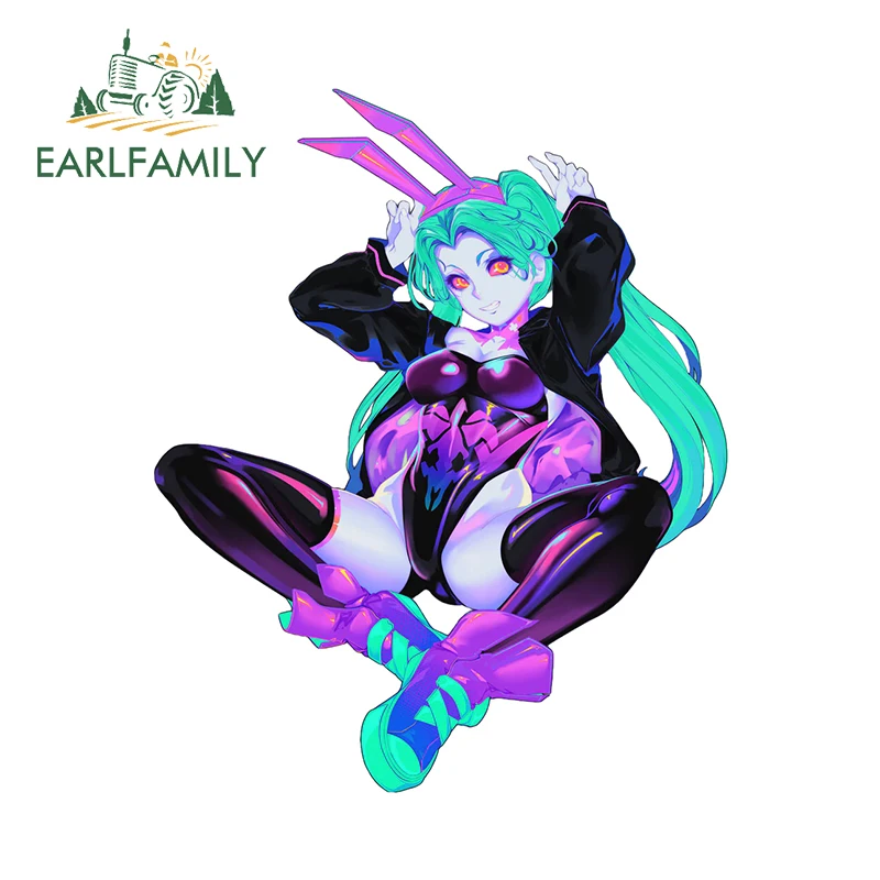 EARLFAMILY Rebacca Bunny Girl Female Fanart Car Stickers Cyber Uniform Game Creative Car Accessories Laptop Waterproof Decal